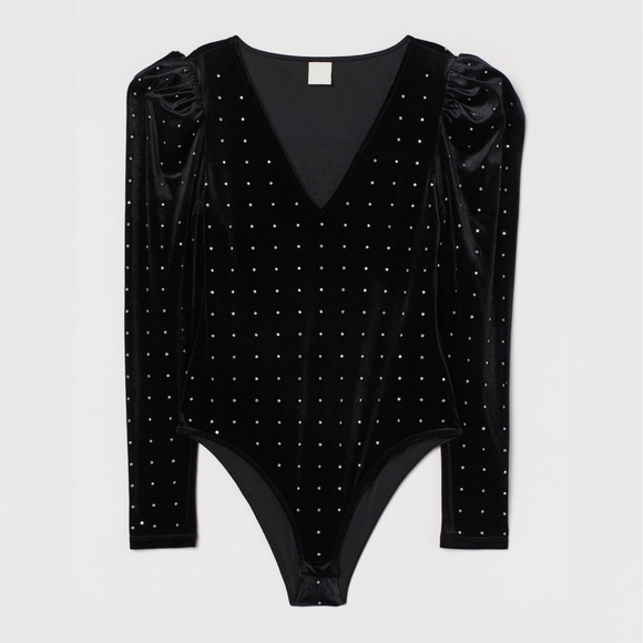 H&M Velour Bodysuit with Studs - Picture 8 of 8